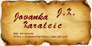 Jovanka Karaleić vizit kartica